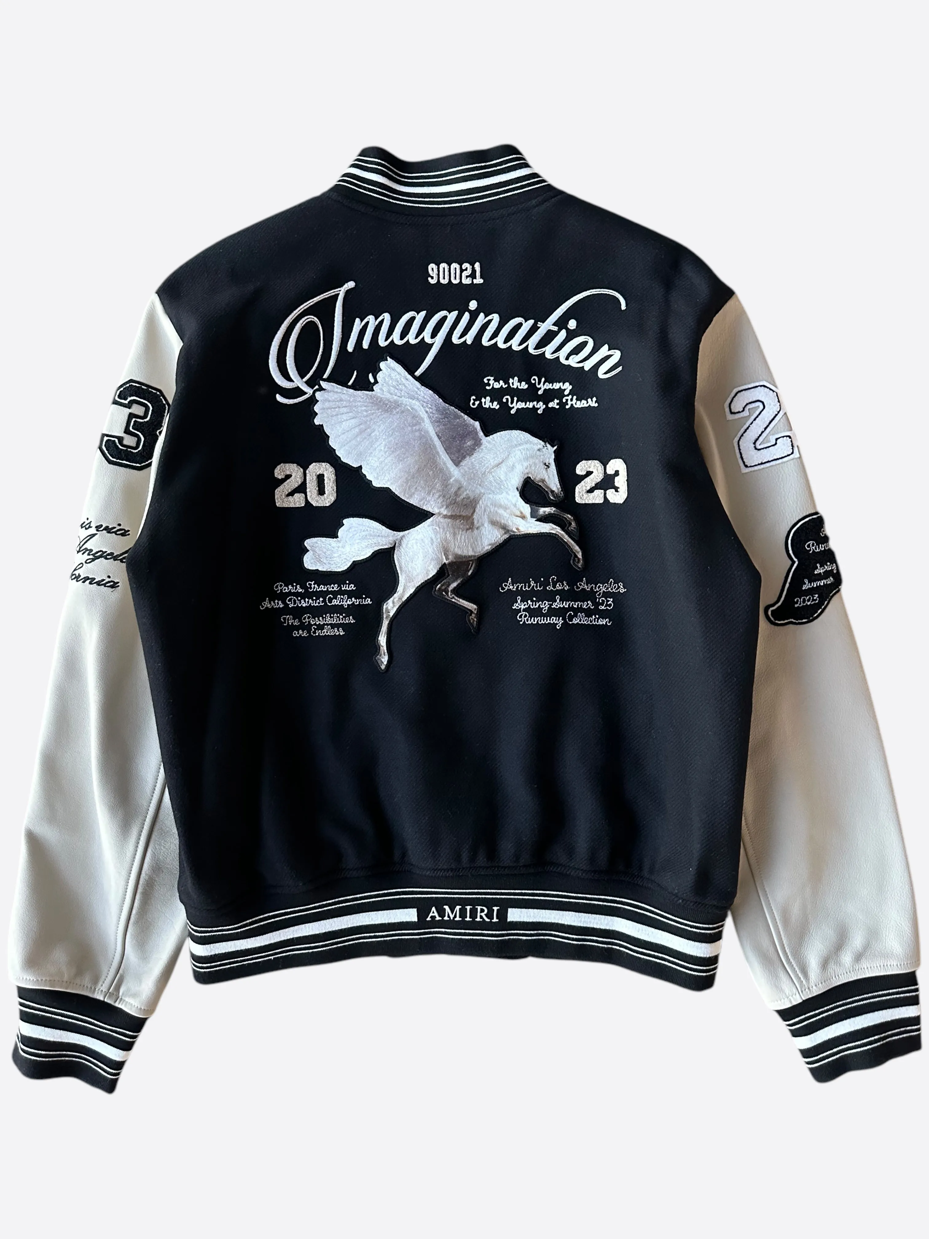 Amiri Black & White Imagination Varsity Jacket