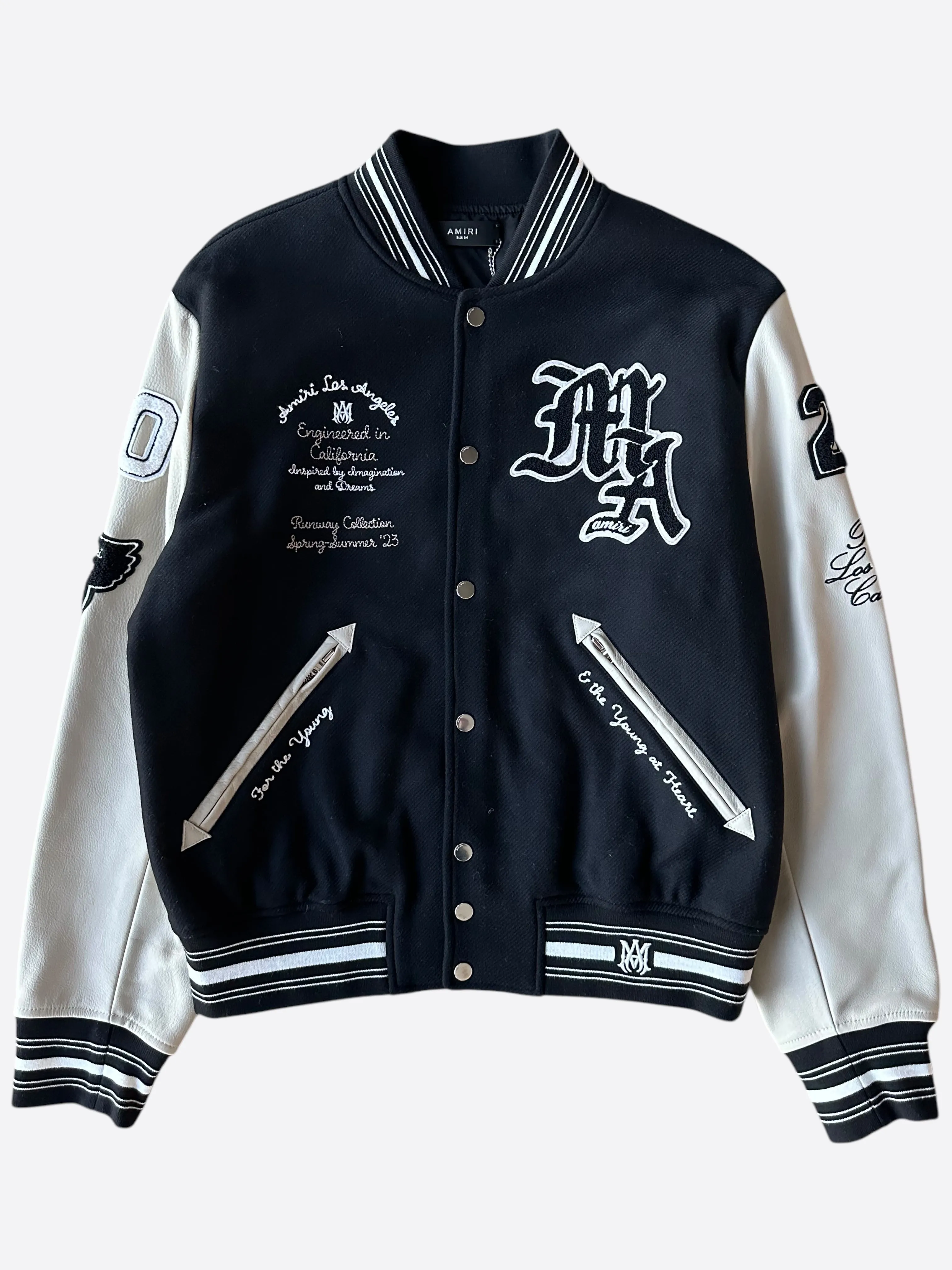 Amiri Black & White Imagination Varsity Jacket