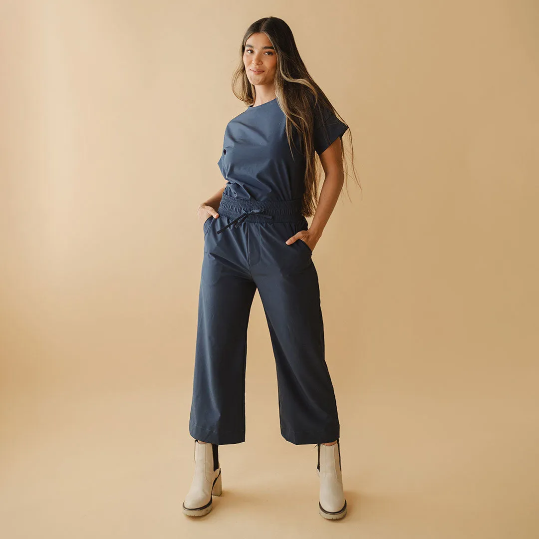 Audrey Wide Leg Pants, Indigo