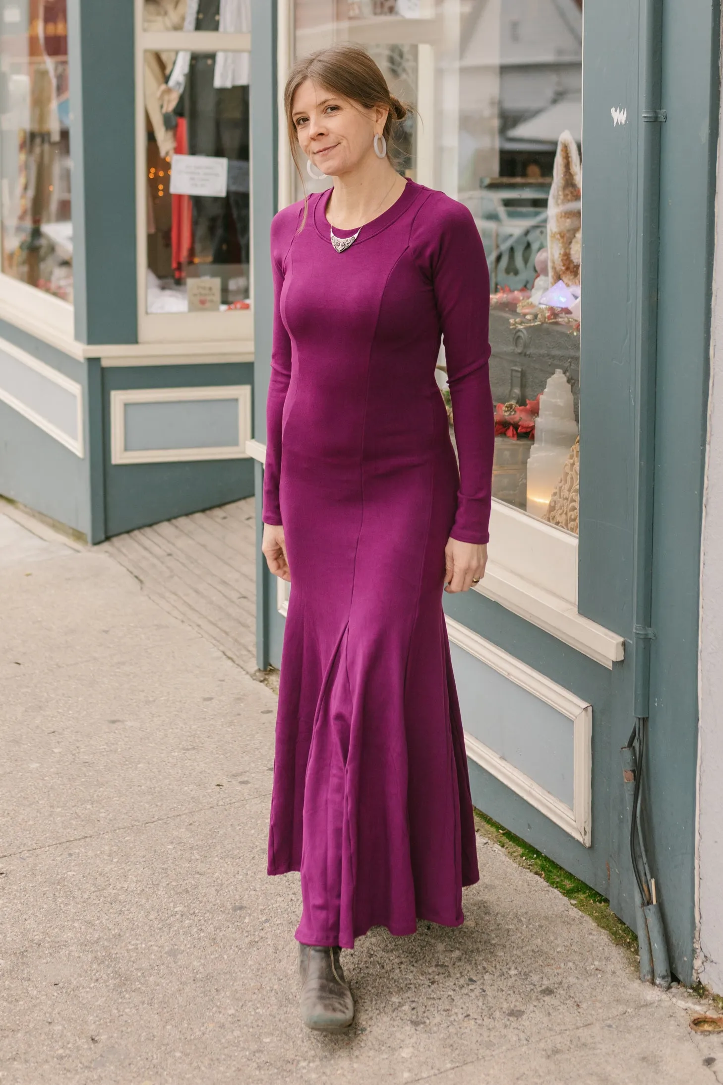 Bamboo Winter Dress - Fuschia