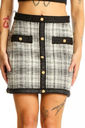 Black and White Plaid Mini Skirt