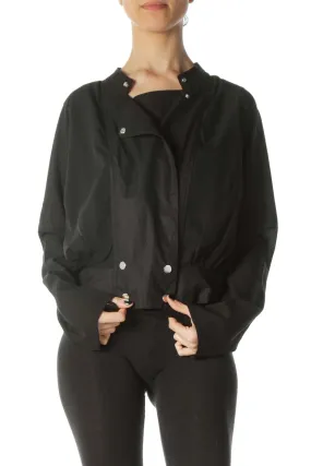 Black Snap Buttons Light Fitted Jacket