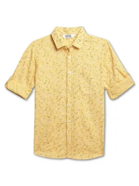 Boys Casual Yellow Full Sleeve with Tab  Shirt