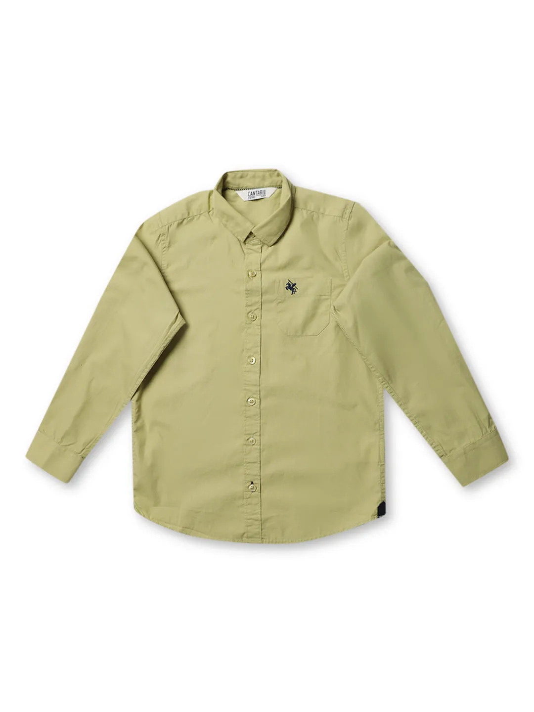 Boy's Green Full Sleeves Shirt