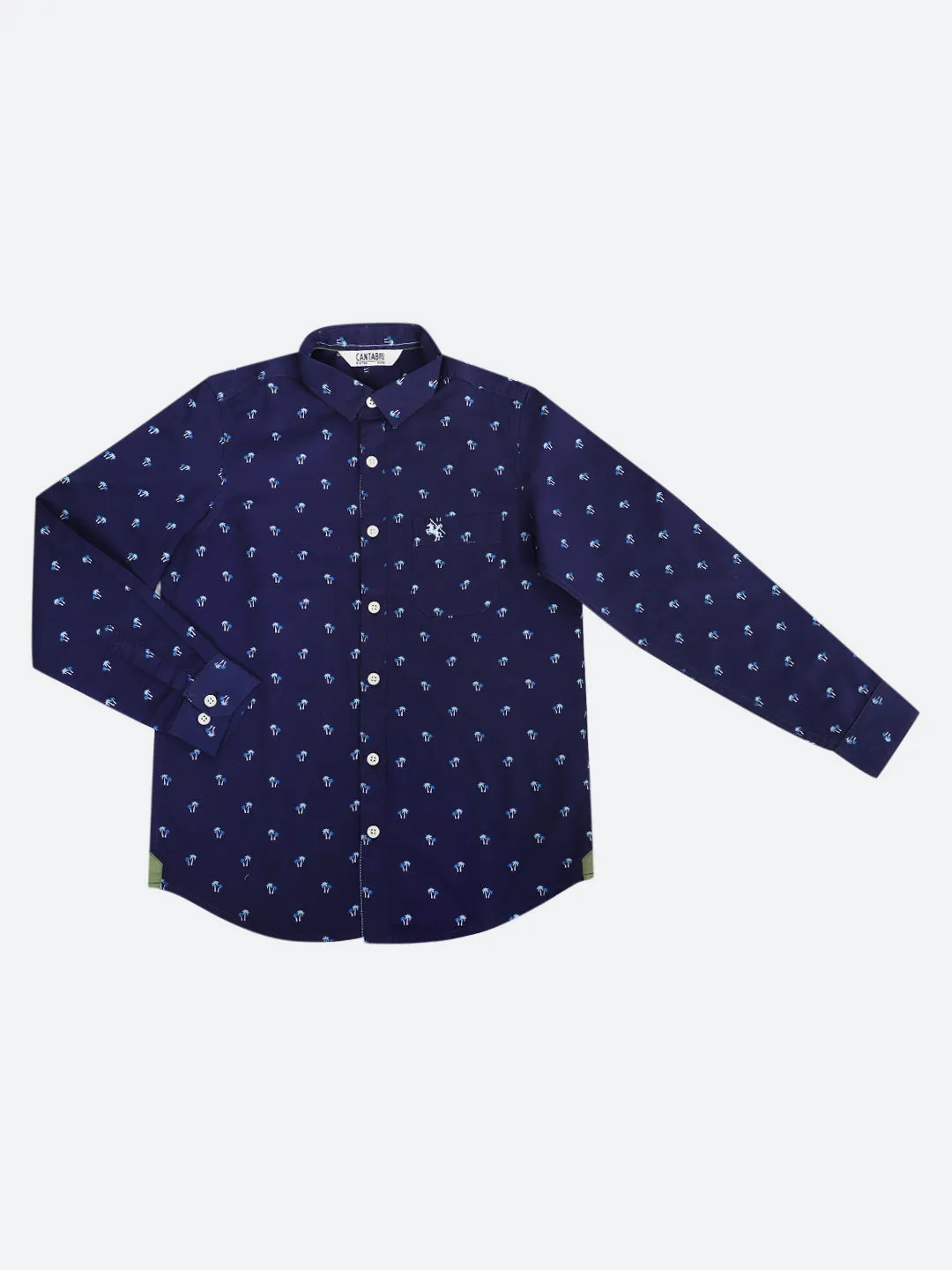 Boy's Navy Full Sleeves Shirt