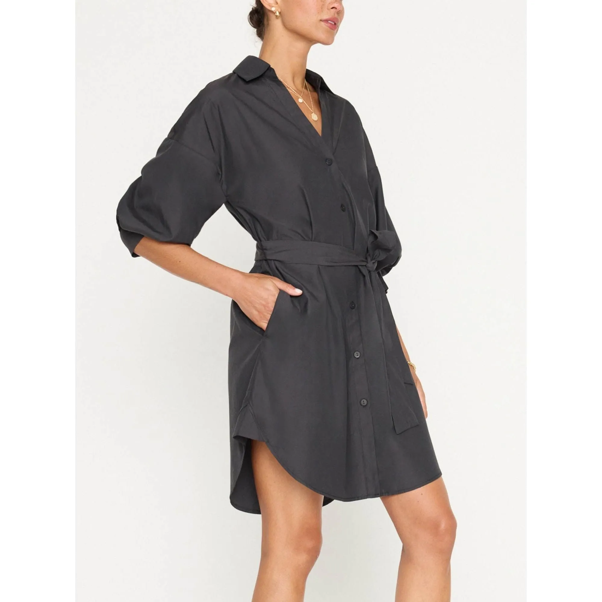 Brochu Walker Kate Belted Dress Black