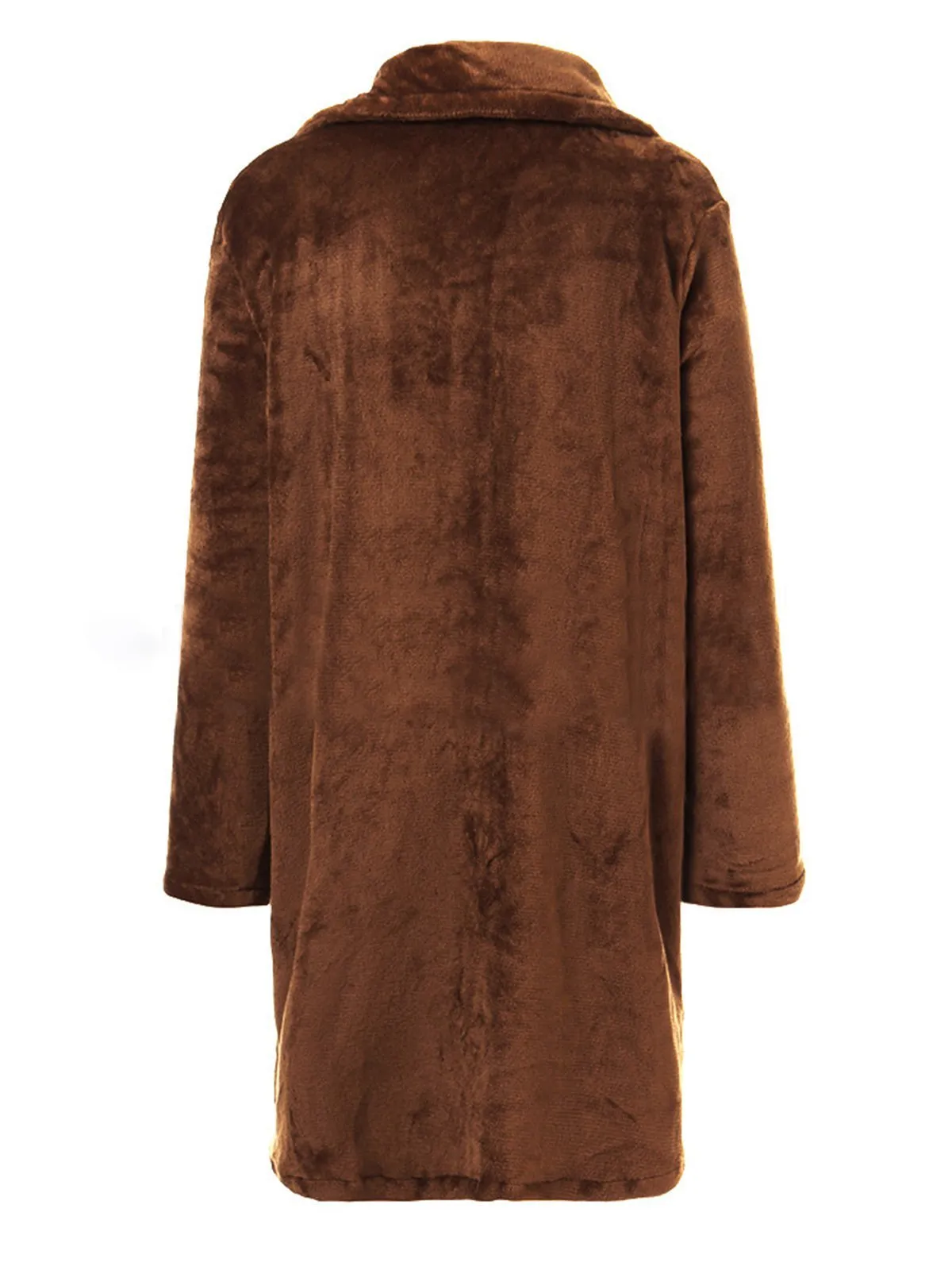 Brown Buttoned Long Sleeve Teddy Bear Winter Coats