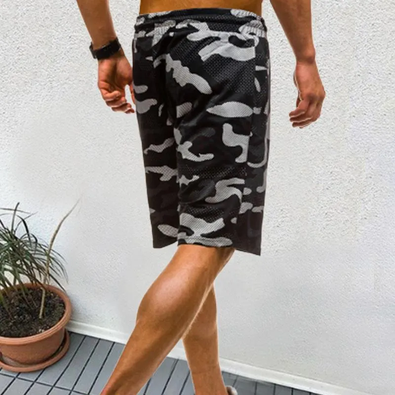 Camouflage Lace-Up Cotton Men's Shorts