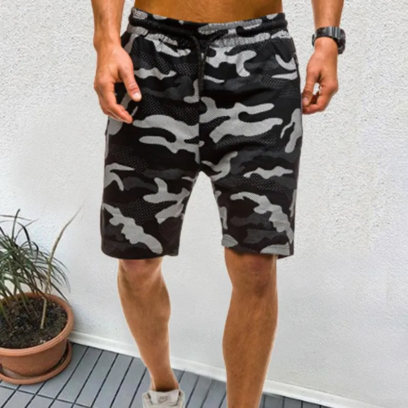 Camouflage Lace-Up Cotton Men's Shorts