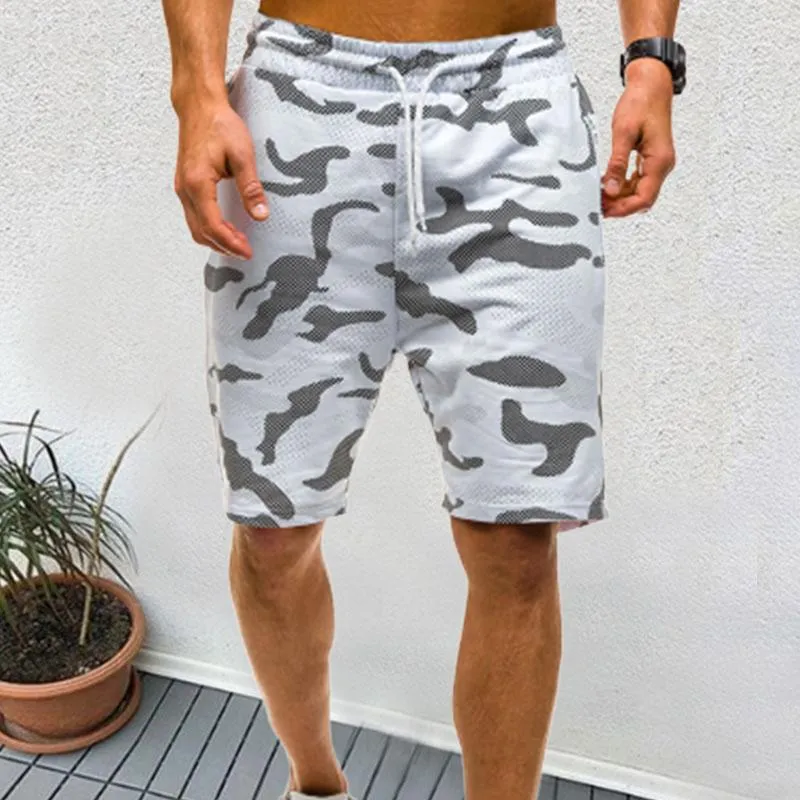 Camouflage Lace-Up Cotton Men's Shorts