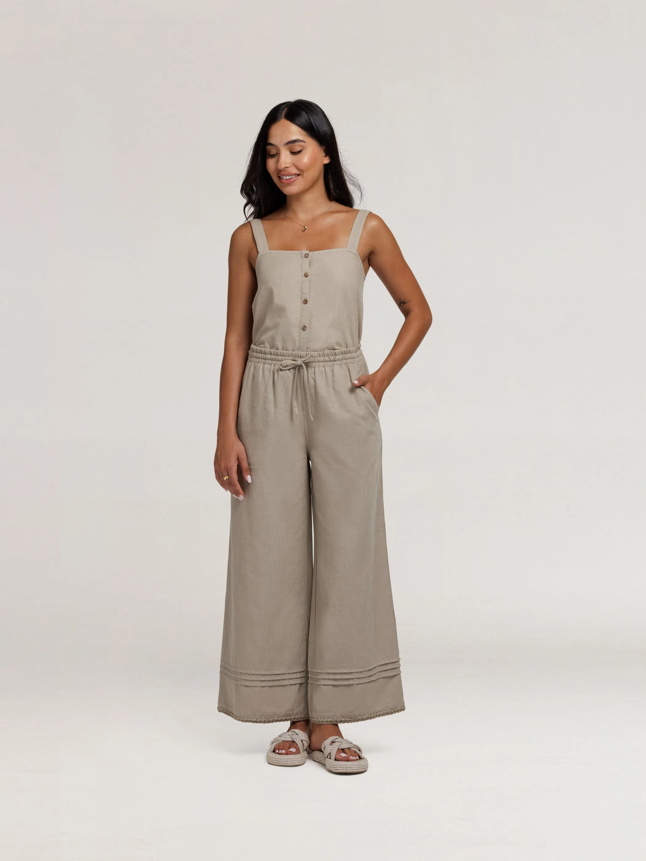 Carabella Cotton Pants Mushroom