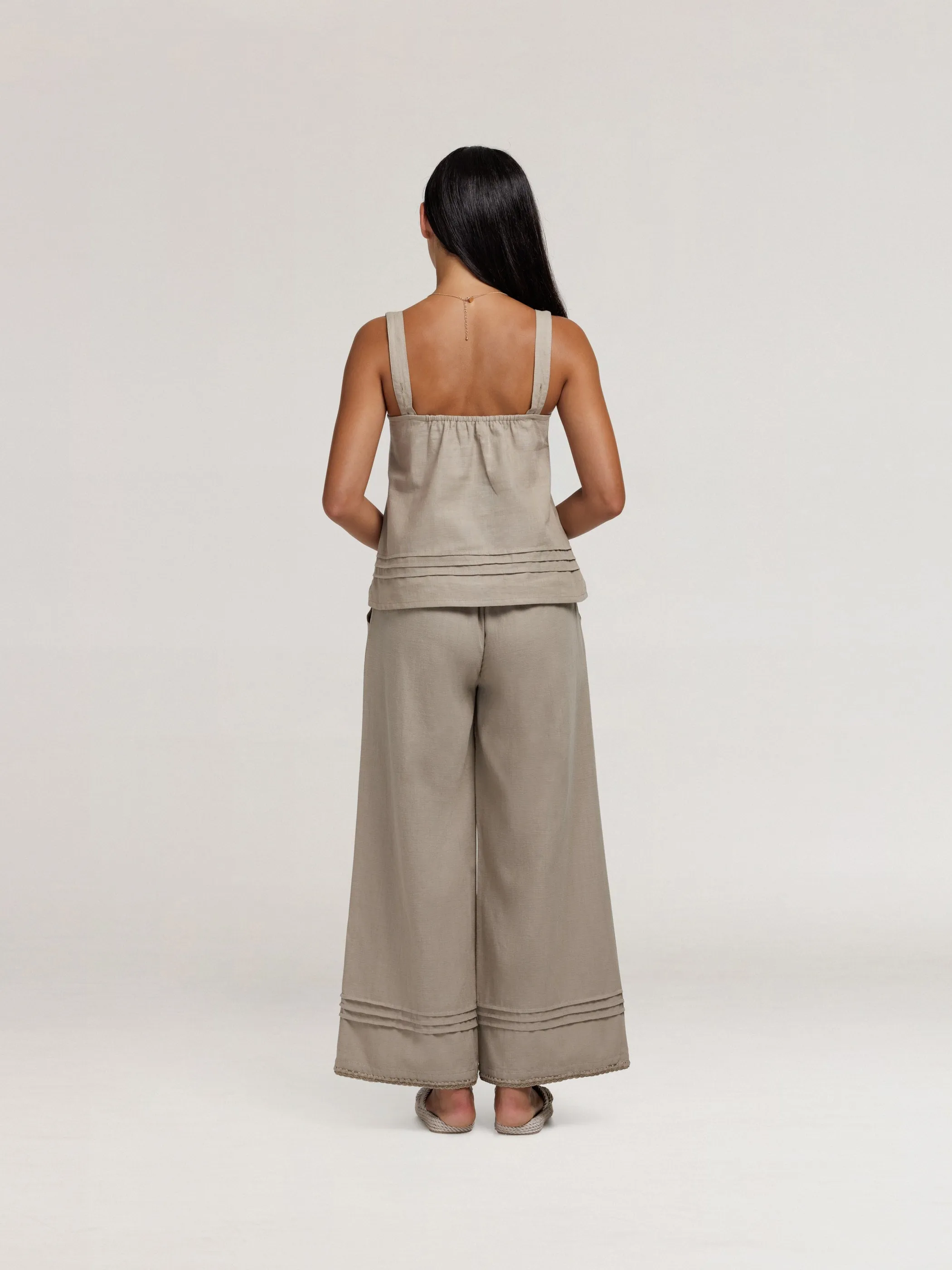 Carabella Cotton Pants Mushroom