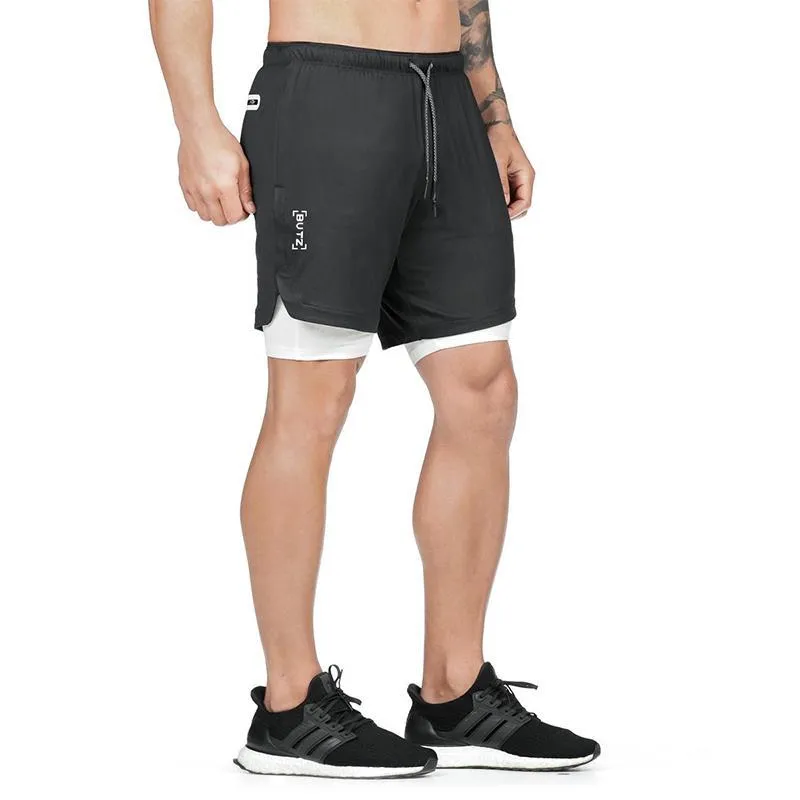 Casual Running Fake Two Pieces Quick Dry Men's Shorts