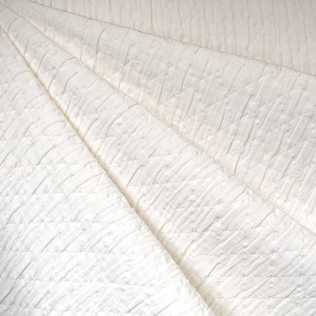 Diamond Quilt Textured Cotton Jacquard Solid Vanilla