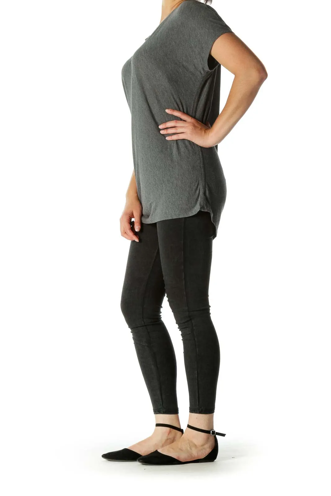 Gray Asymmetric Relaxed T-shirt