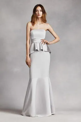 Grey Ruffle Evening Gown