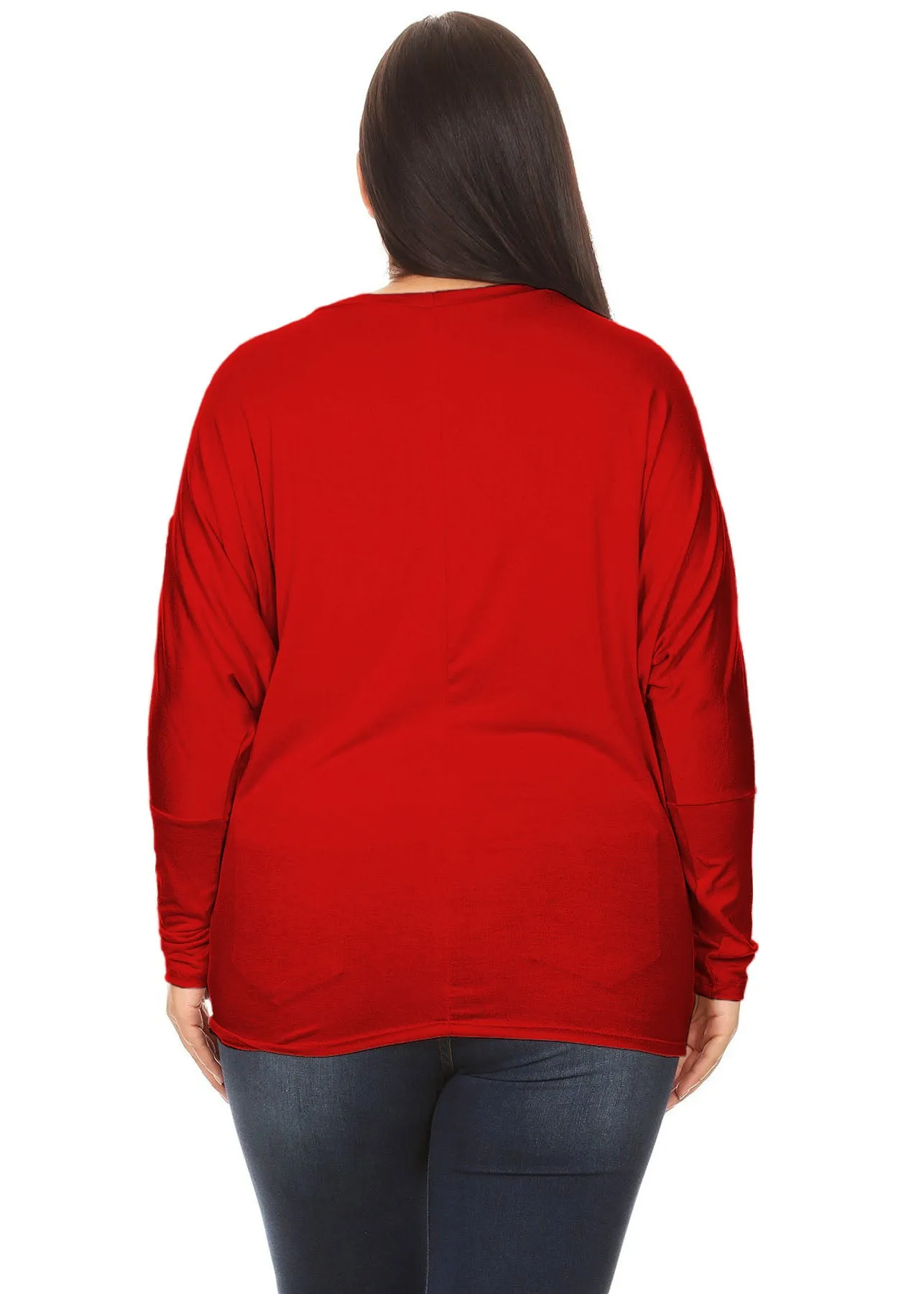 Hi Curvy Plus Size Women Dolman Long Sleeve Shirts