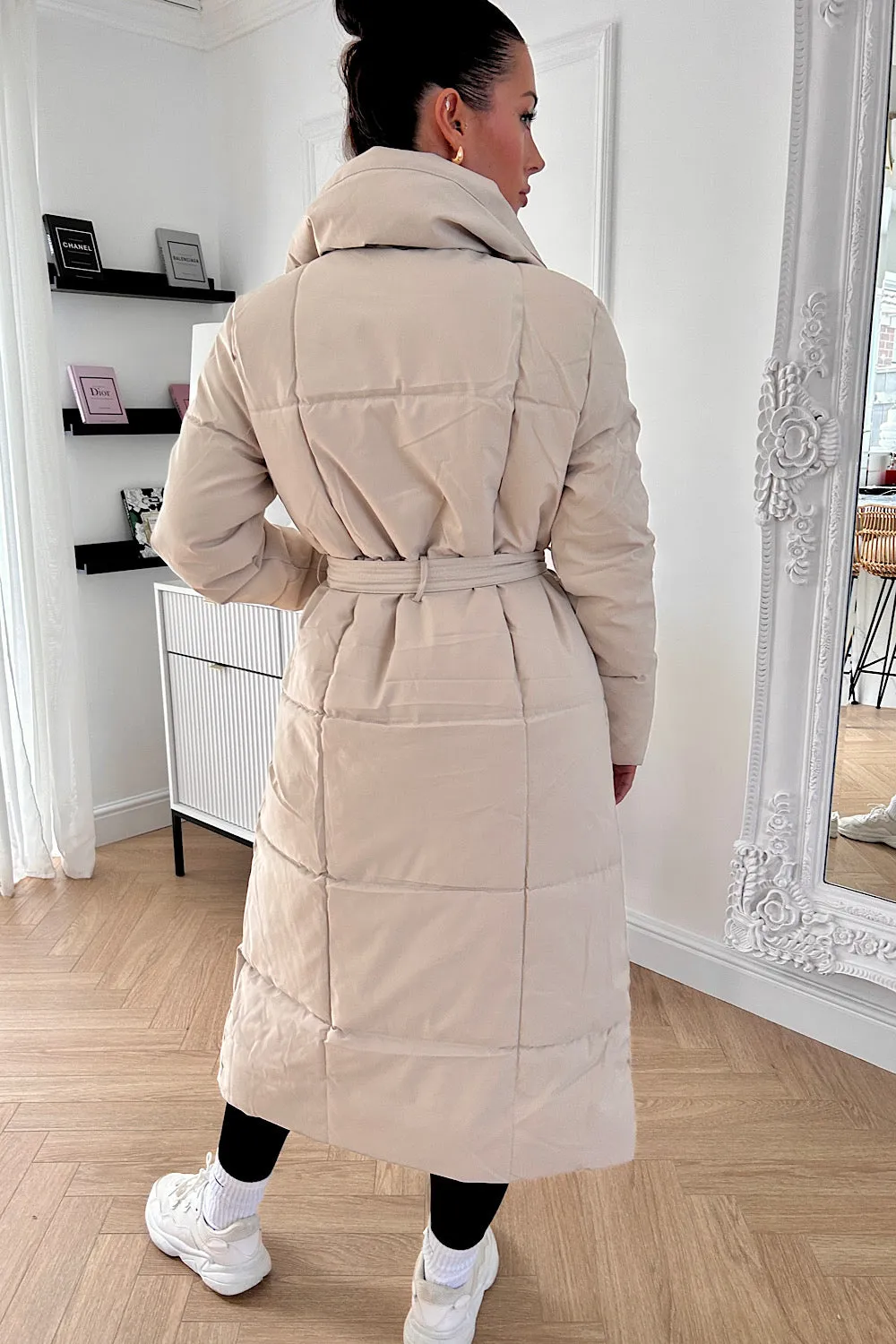 Iris Beige Long Duvet Padded Coat