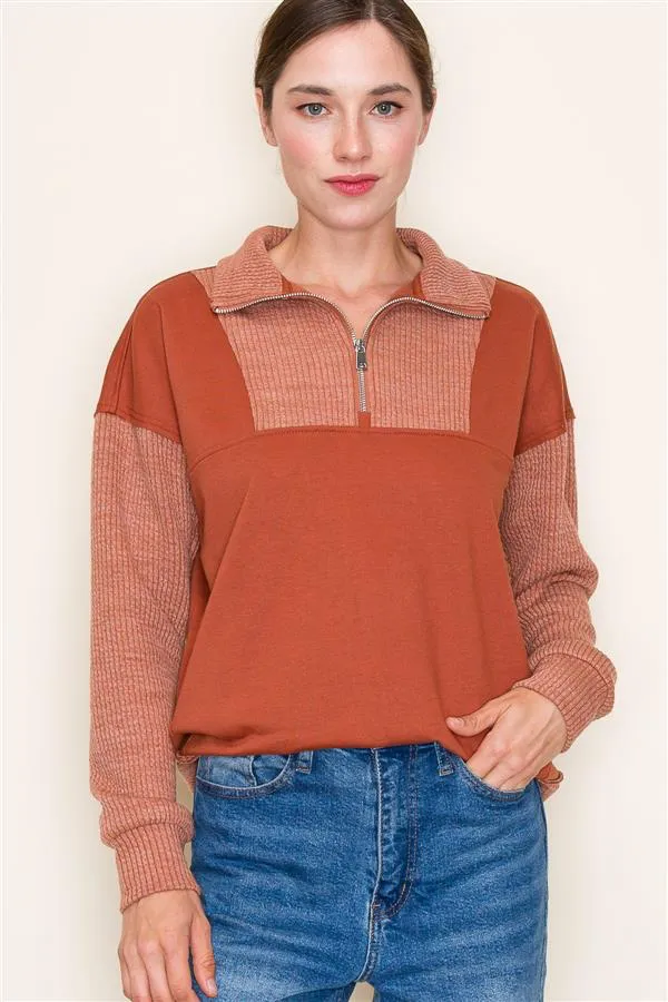 Knit Half Zip Collared Tops - 3 Colors! - FINAL SALE