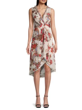 Kobi Halperin Floral Carine Midi Dress in Ivory Multi