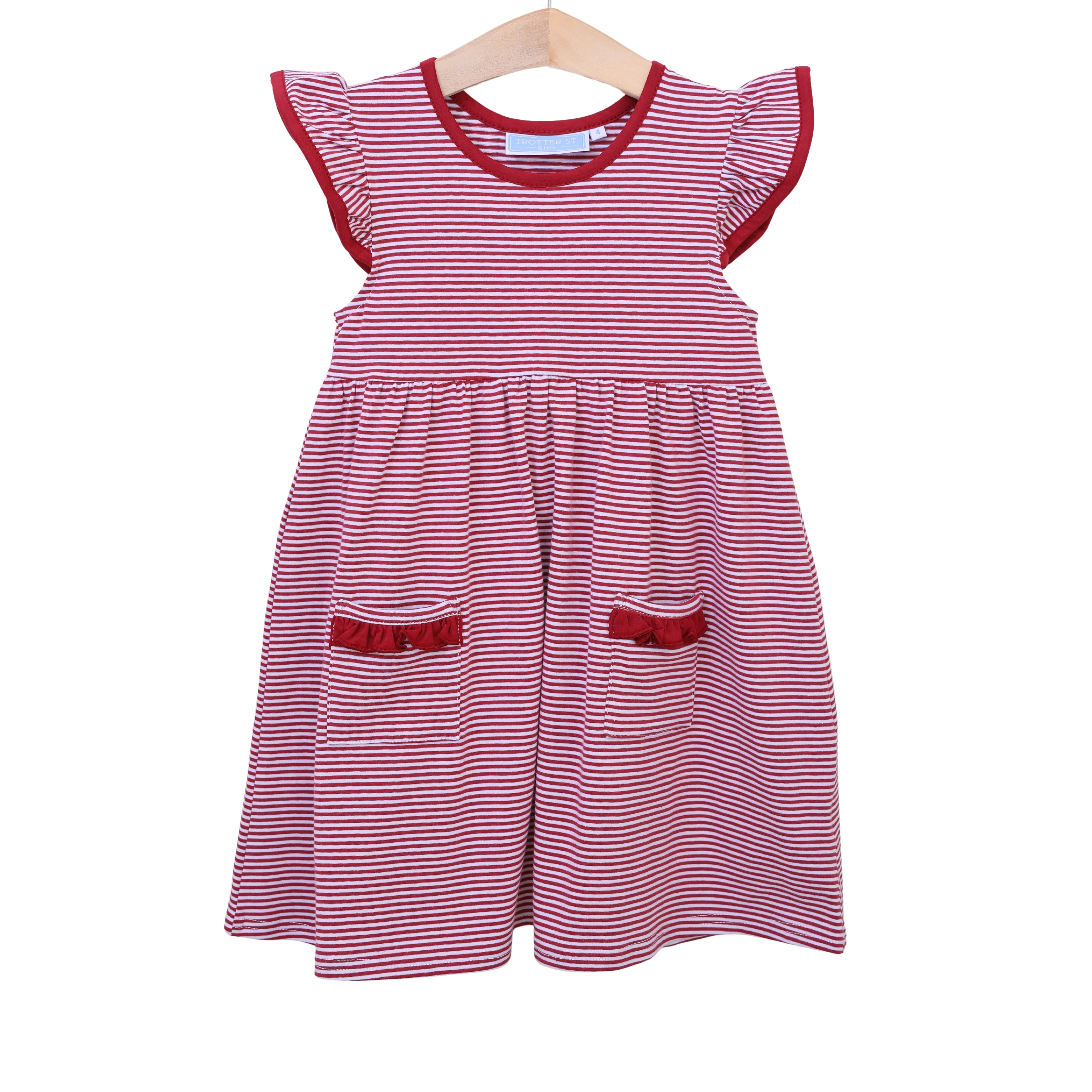 Lucy Game Day Dress - Crimson Stripe