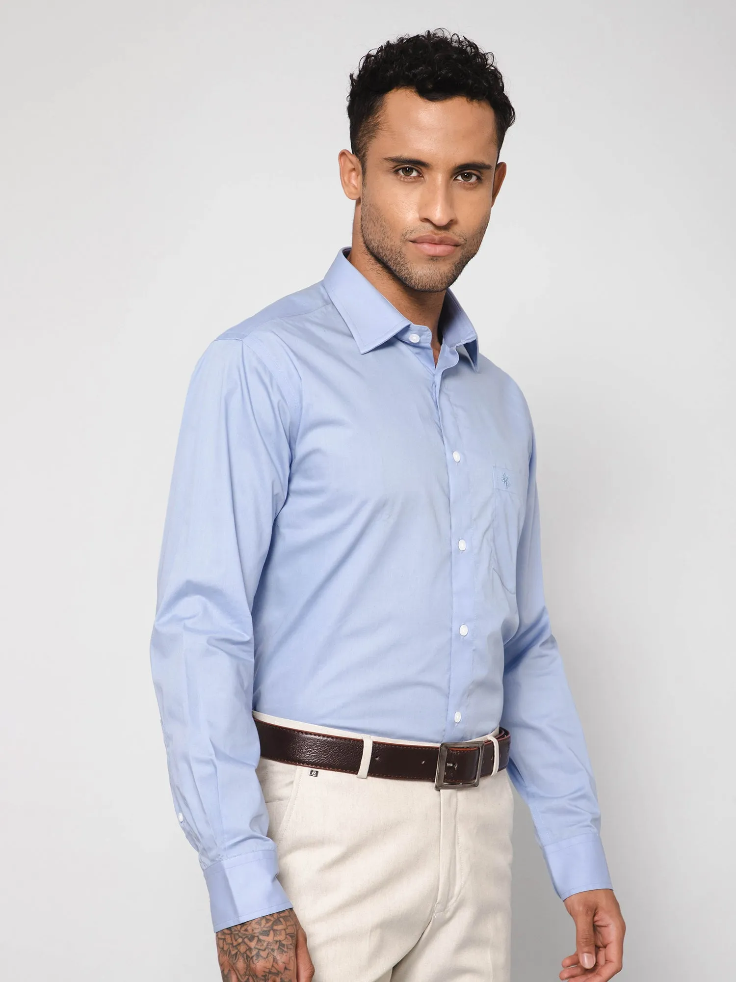 Men Sky Blue Shirt