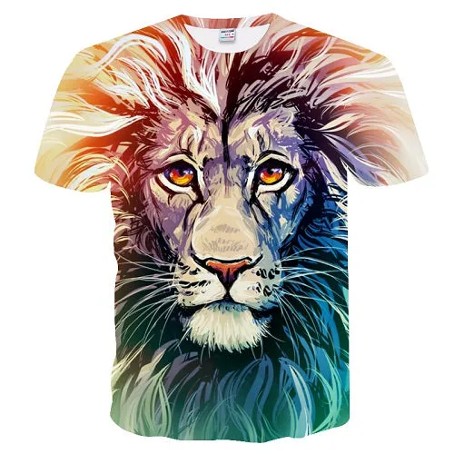 New Fashion 3D Lion Print Designed T-shirt