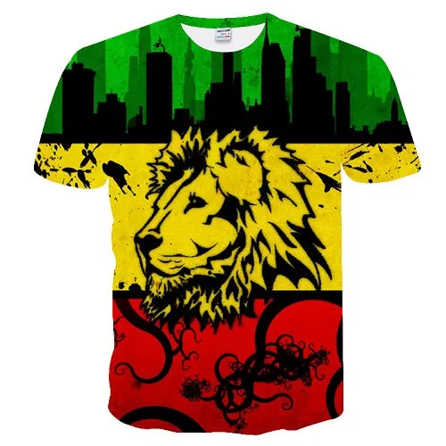 New Fashion 3D Lion Print Designed T-shirt