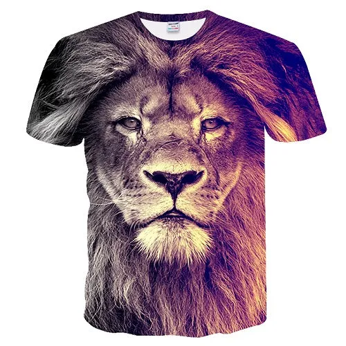 New Fashion 3D Lion Print Designed T-shirt