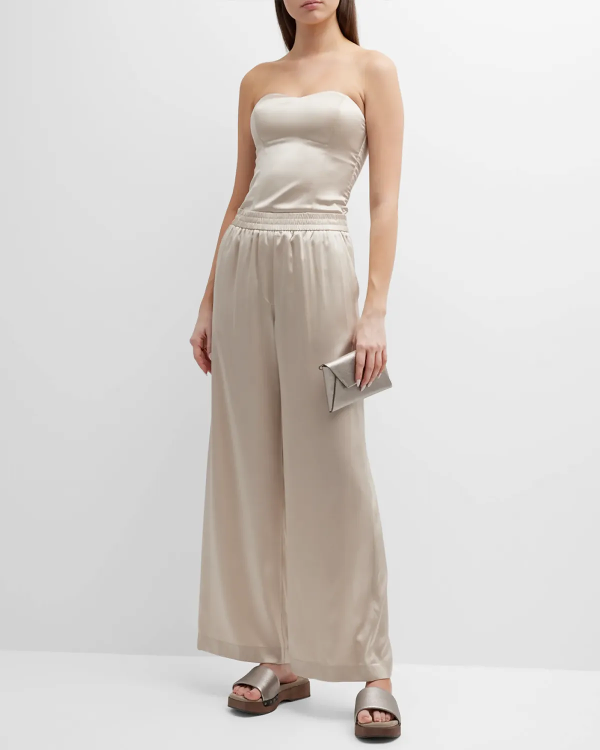 Oat Wide Leg Silk Pant