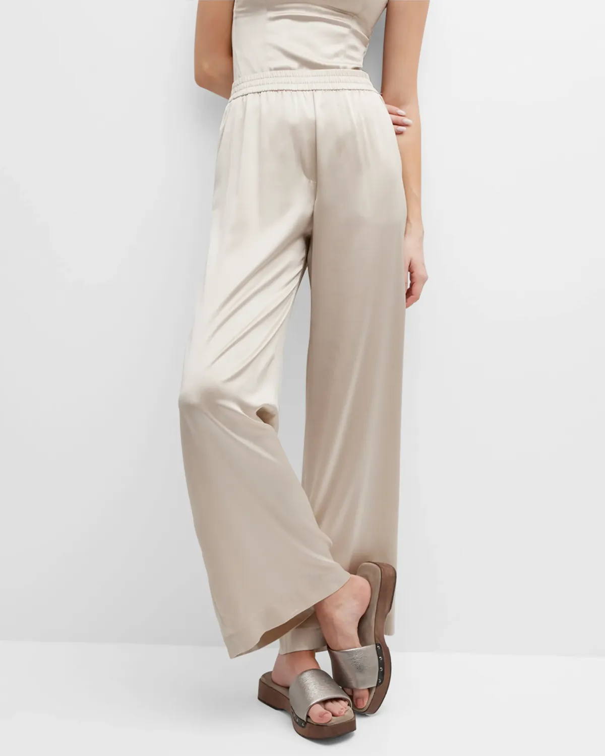 Oat Wide Leg Silk Pant