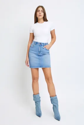 [Peyton] Medium Wash Denim Mini Skirt