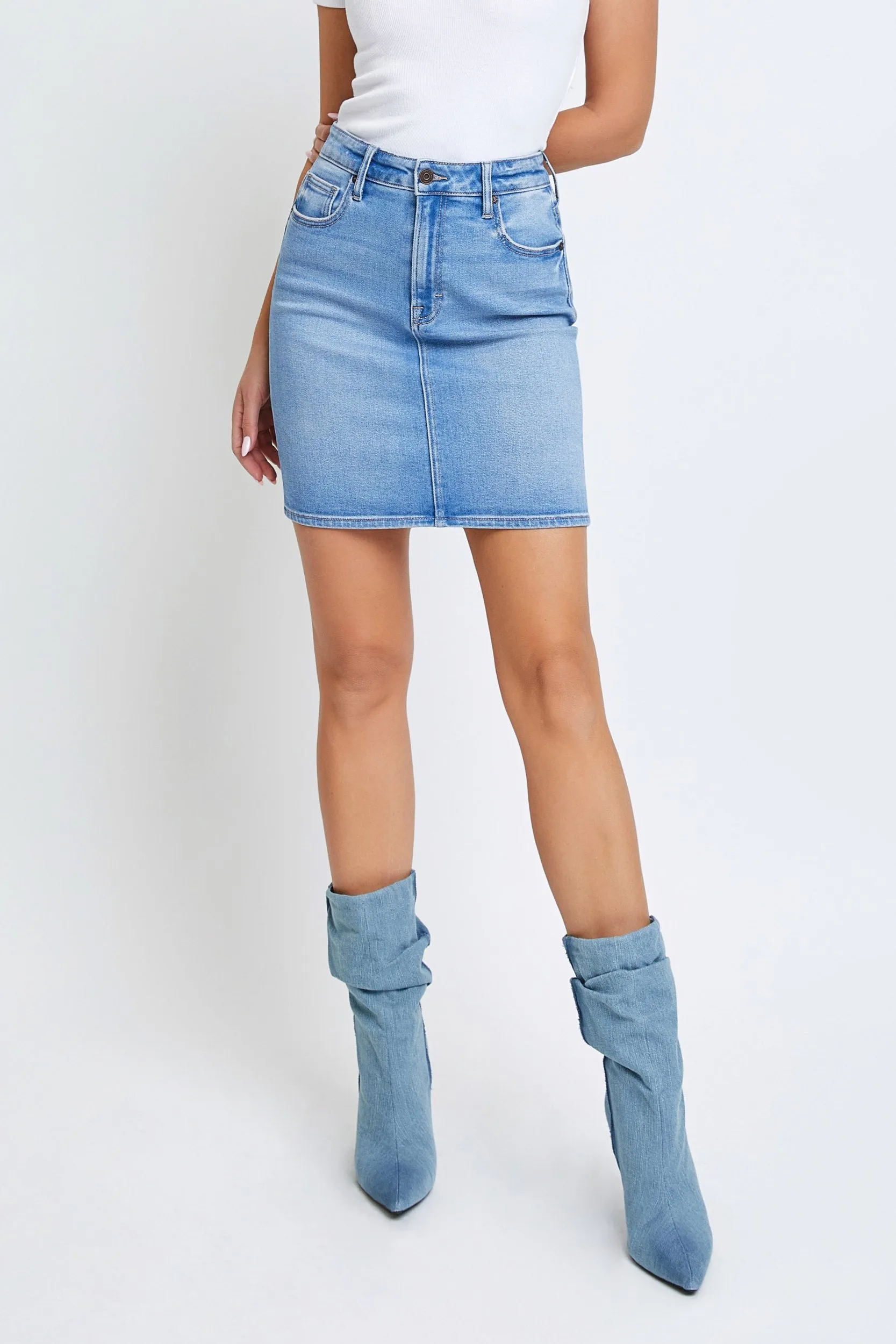 [Peyton] Medium Wash Denim Mini Skirt