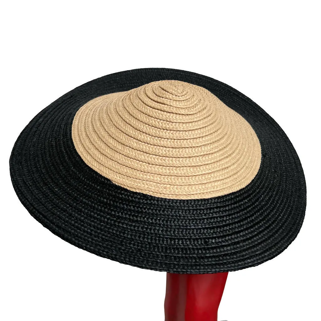 Philip Treacy for Thomson Straw Disc Black Natural Fascinator Handband