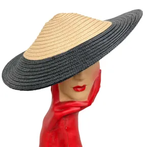 Philip Treacy for Thomson Straw Disc Black Natural Fascinator Handband