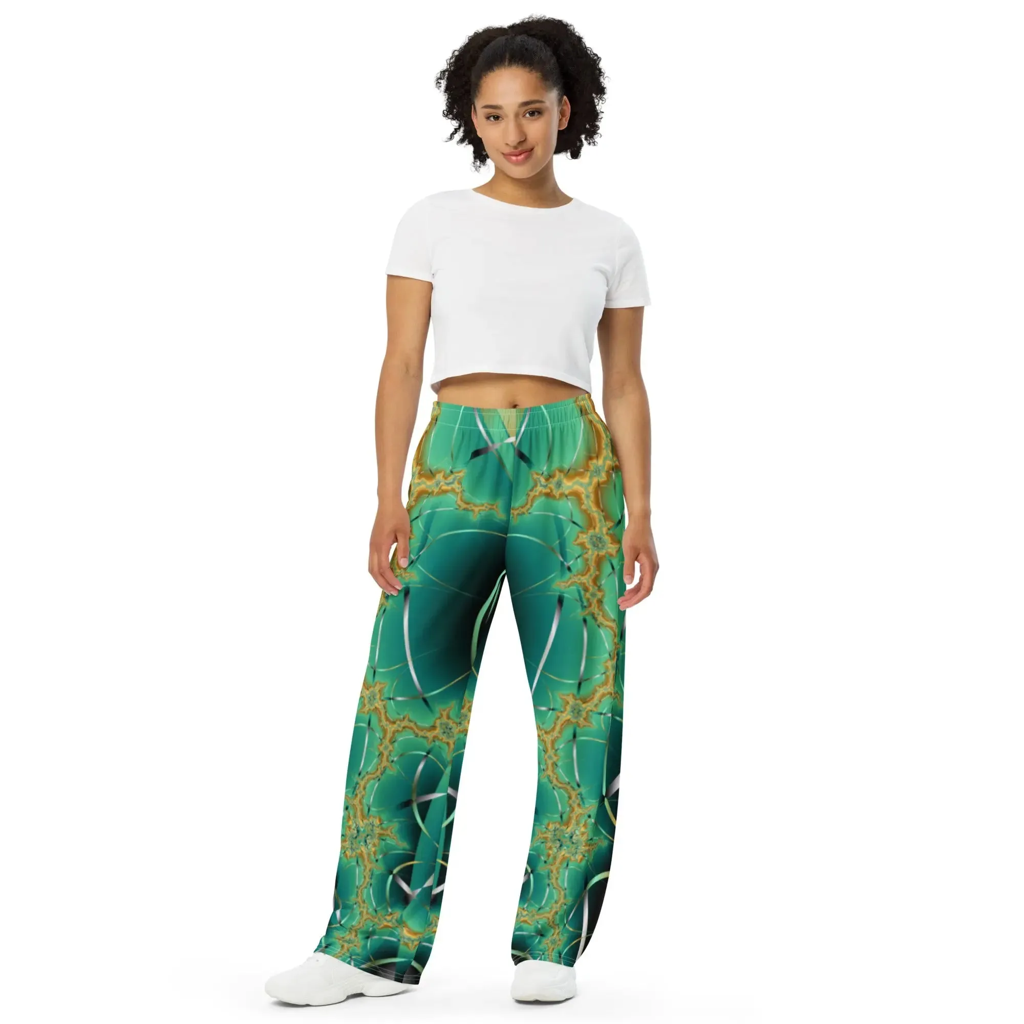 "Cosmic Twist" Collection - All Over Print Unisex Wide Leg Pants