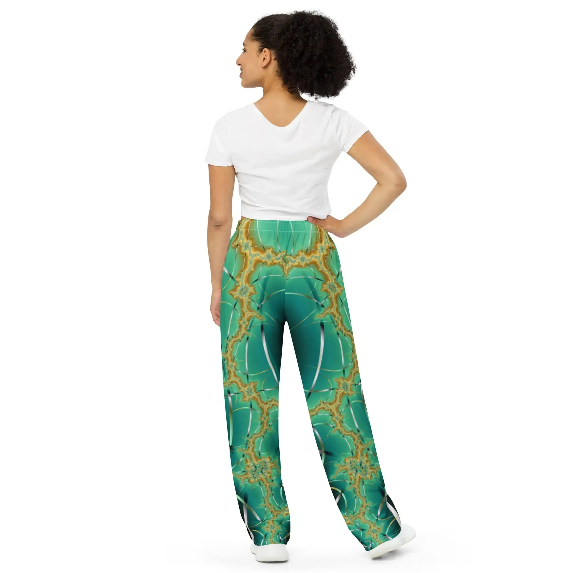 "Cosmic Twist" Collection - All Over Print Unisex Wide Leg Pants