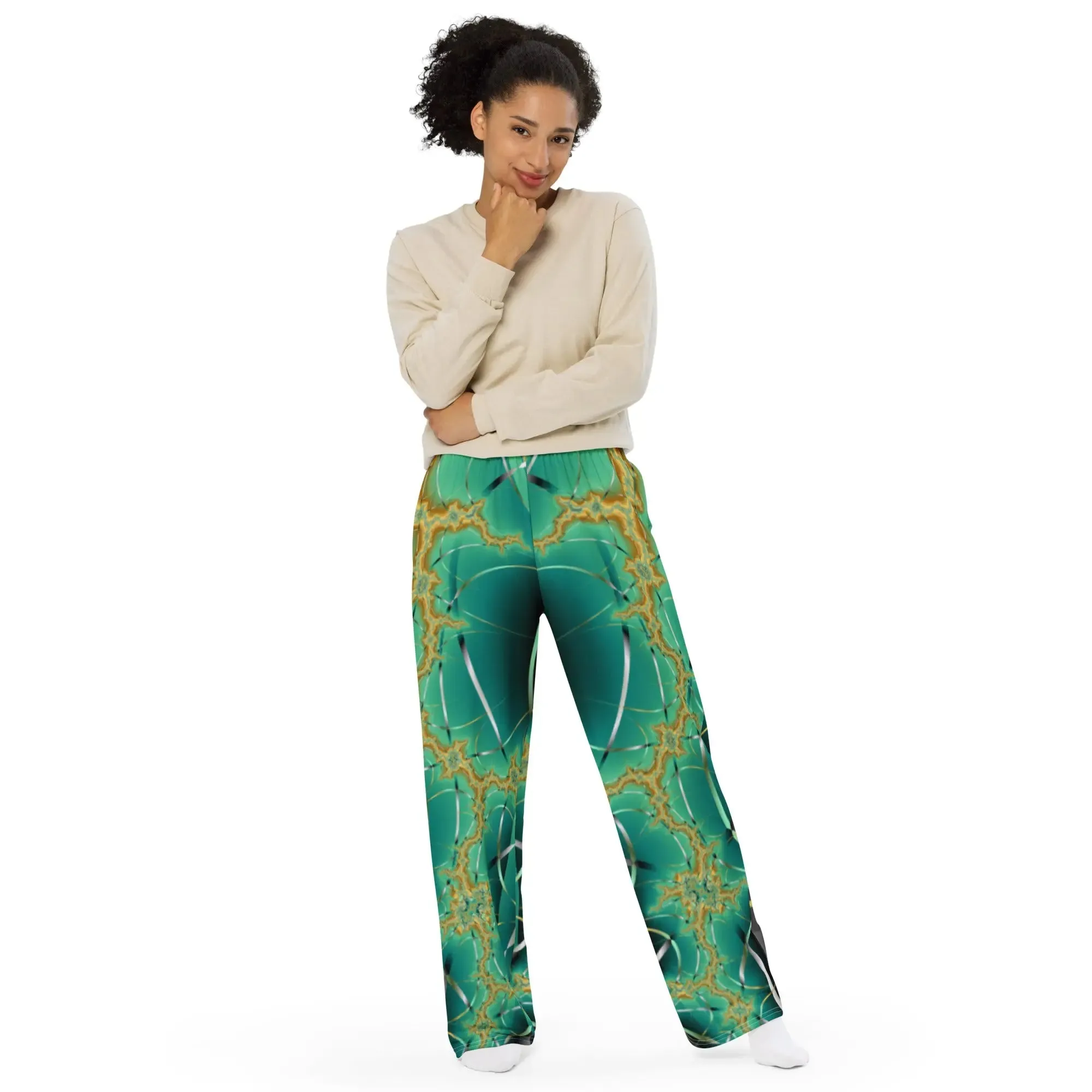 "Cosmic Twist" Collection - All Over Print Unisex Wide Leg Pants