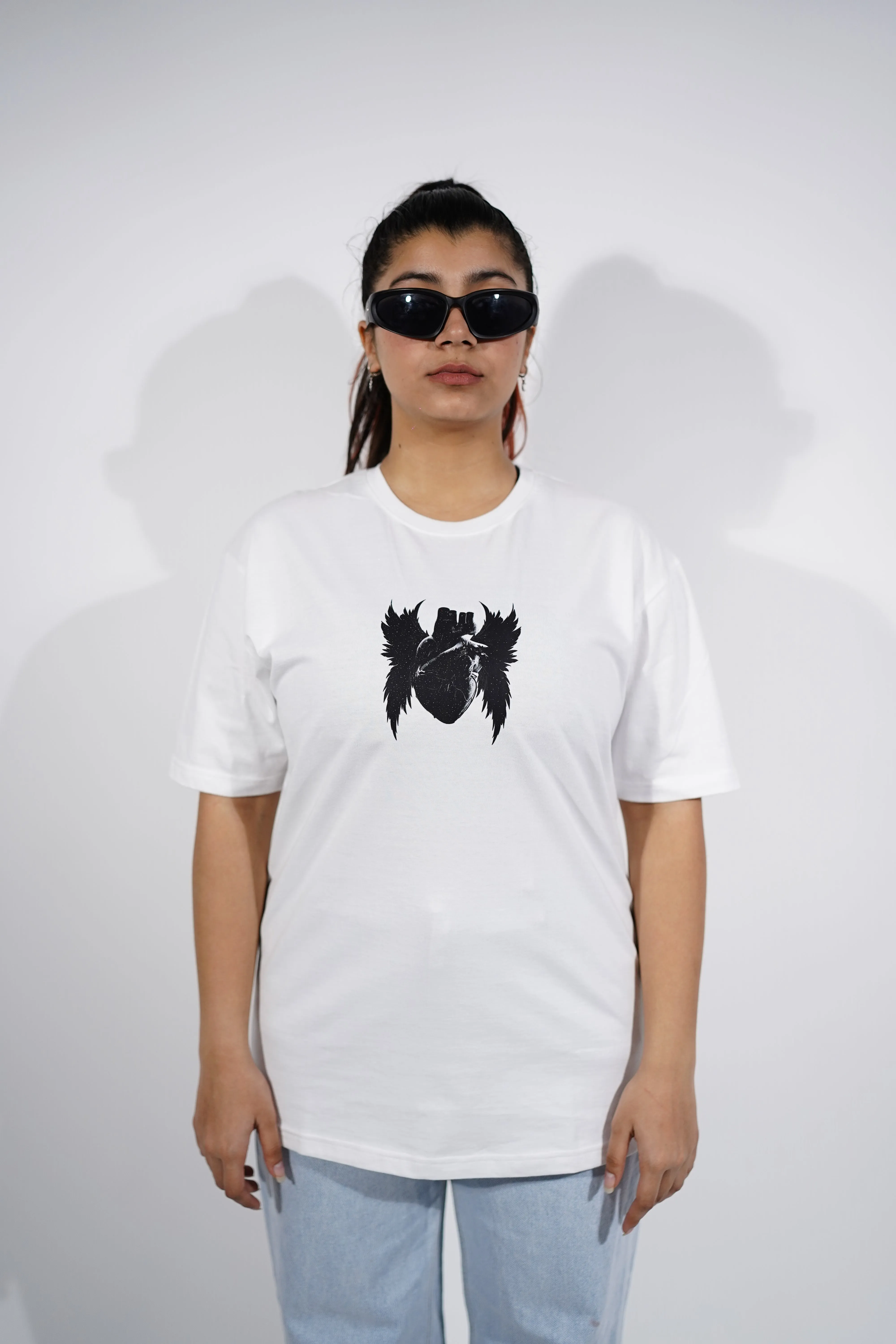 "Heartless" Relaxed White T-Shirt By DemonWear for Her