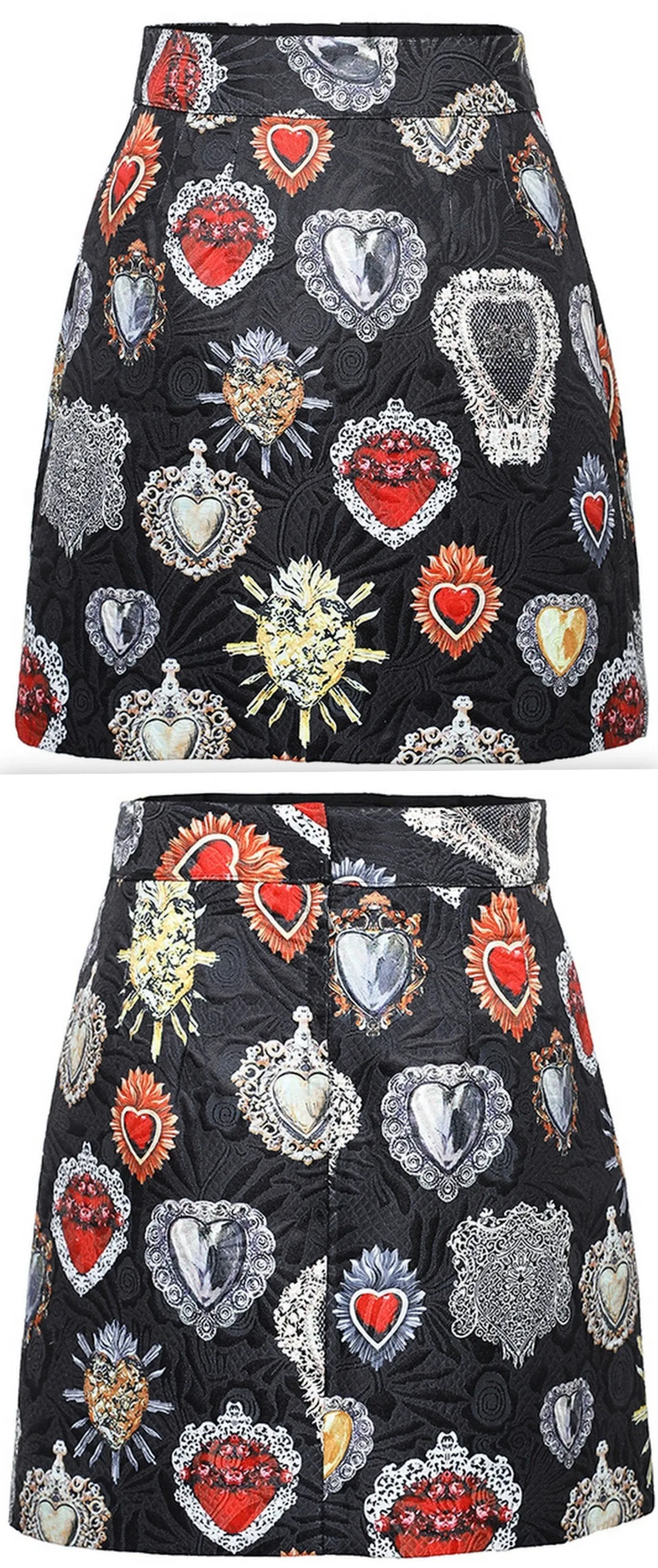 'Sacred Heart' Jacquard Mini Skirt