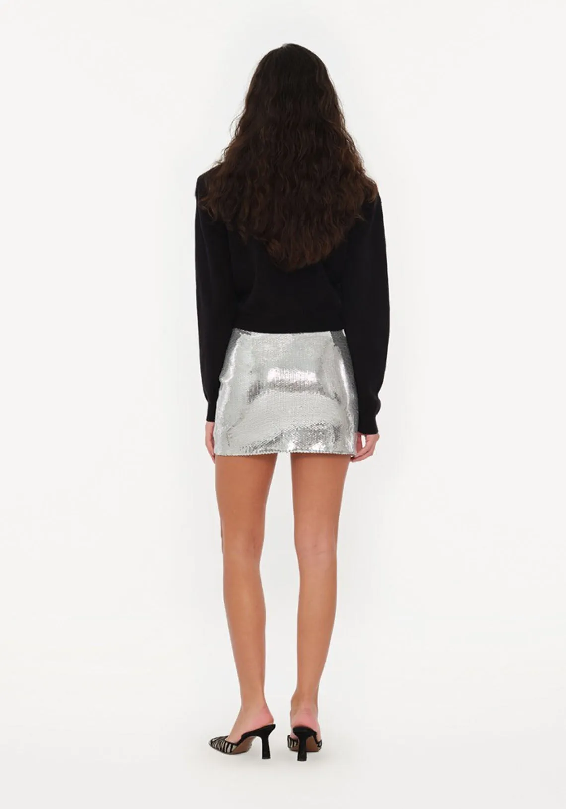 SEQUIN MINI SKIRT SILVER