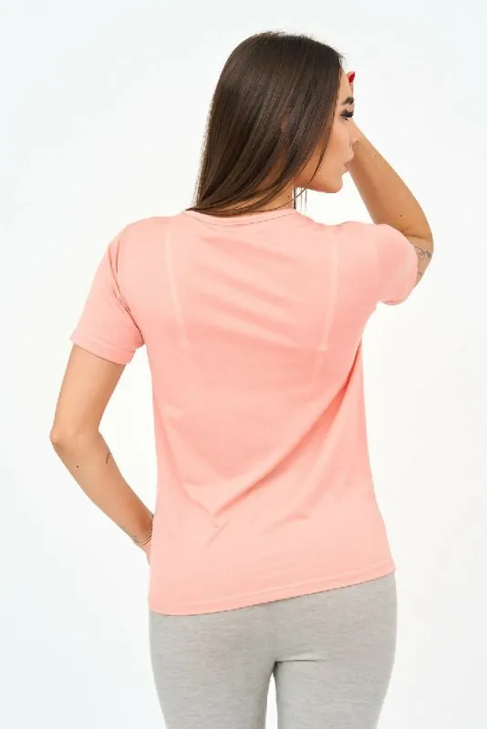 Short-Sleeved V Neck Women's T Shirt in Pink!