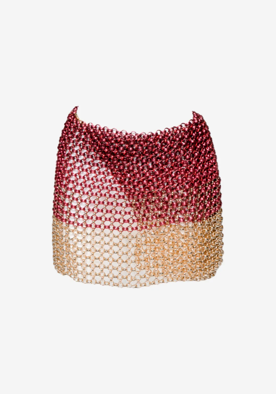 THE MINI SKIRT COLOURED RED