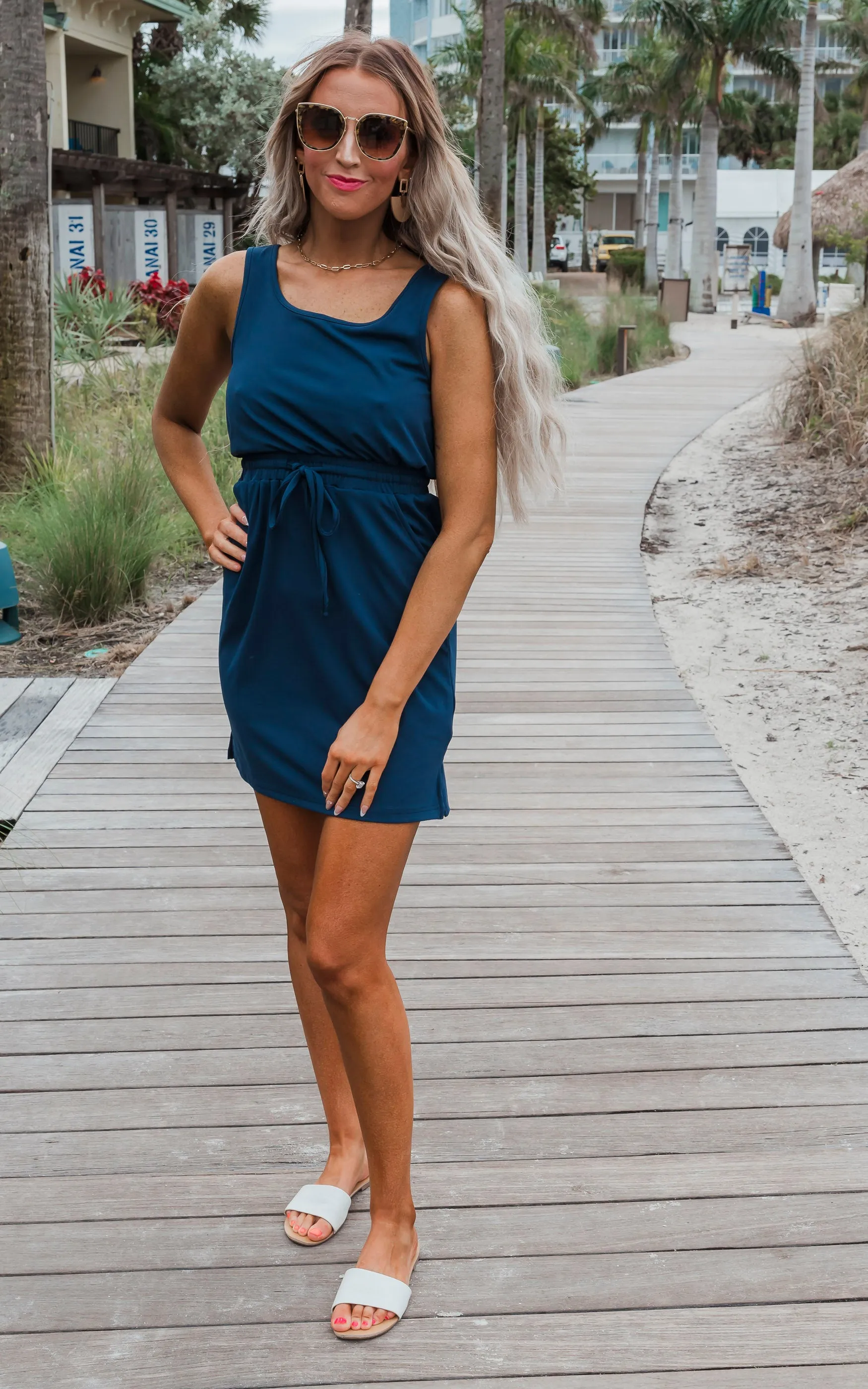 The Sophia Navy Everyday Tank Dress by Salty Wave*