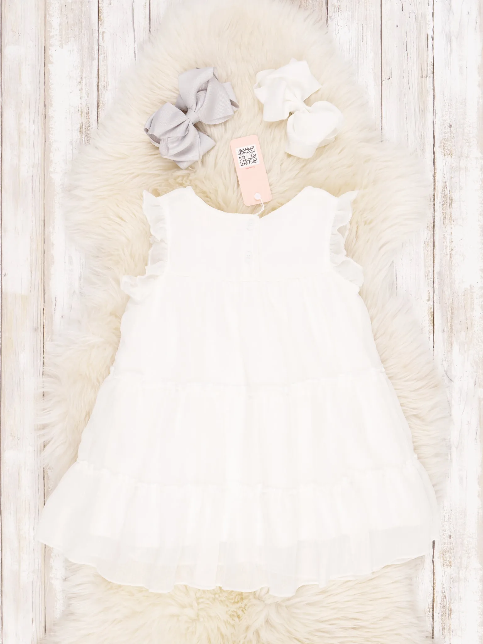 White Tiered Ruffle Dress