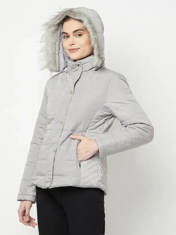 Women Light Grey Front Open Jackets