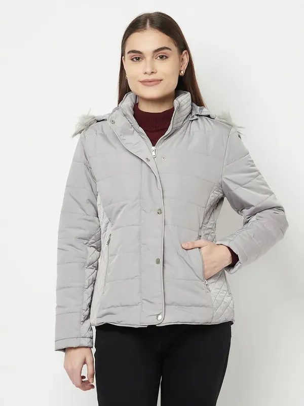 Women Light Grey Front Open Jackets