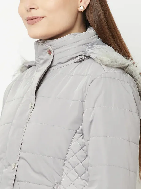 Women Light Grey Front Open Jackets