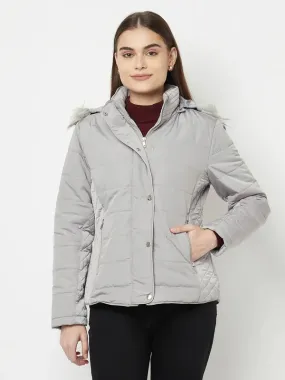 Women Light Grey Front Open Jackets