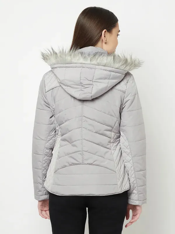 Women Light Grey Front Open Jackets